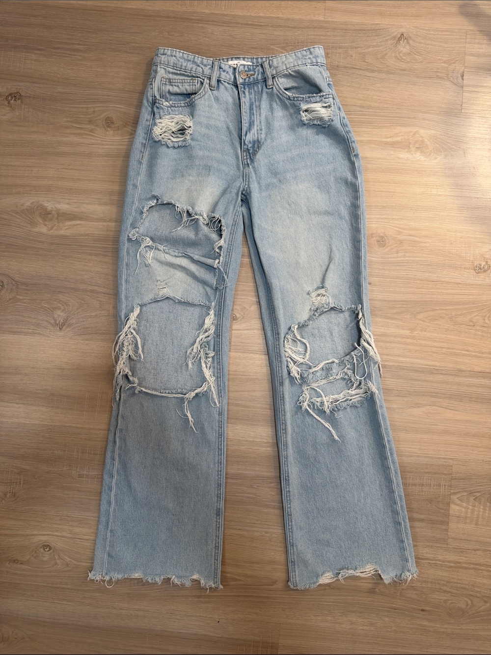 Flying Monkey Light Wash 90's Vintage Wide Leg Jeans. Sz 27